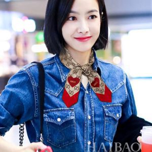 120x8cm Hearts Embroidery Handbag Ribbon Scarf Neck Bow WJ-987015