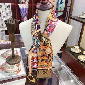 120x8cm Fashion Chains Prints Handbag Ribbon Scarf Neck Bow WJ-987037