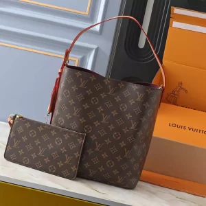 2 Colors Size11.8*9.8*6.7"  Leather Woman's Handbag with a small pocket BB-12017