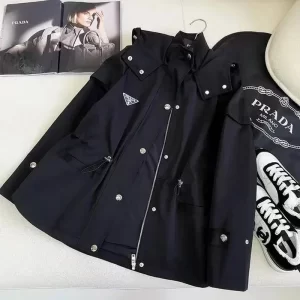 Triangle decoration medium long windbreaker WT-813066