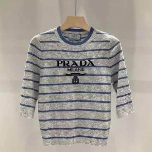 Striped knit short sleeves TX-9170163