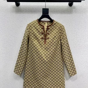 Khaki Jacquard Dress QZ-93130