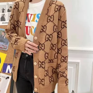 Classic vintage double-sided knitted wool cardigan MY-93256