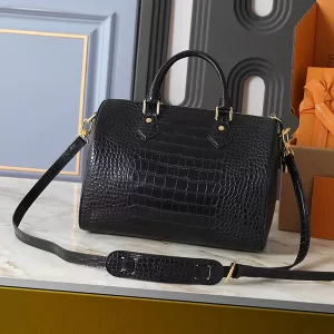 Crocodile Leather Medium 9.8"x5.9"x5.9" Big 11.8"x8.3"x6.7"(2 Sizes) Handbag BB-18066