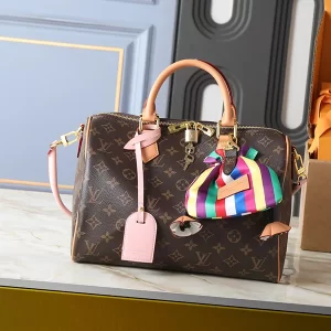 Brown & Pink Linings with Colorful Charms