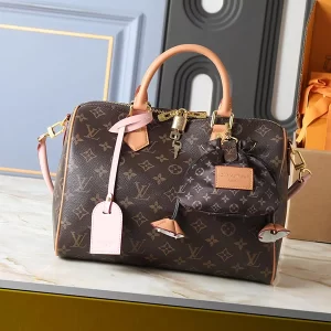 2Colors 30x21x17cm Ostrich Leather Handbag with straps and charms BB-9211025