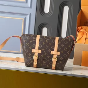 2Colors 29x25x9cm Genuine Leather Messenger Bag with adjustable straps BB-9211015
