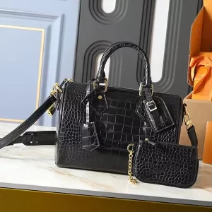 7 Colors 9.8"x5.9"x5.9" crocodile Genuine Leather Handbag With a Smal Pocket BB-9211002