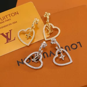 Stone-set Hearts pendants Earrings(2Colors) ED-931327