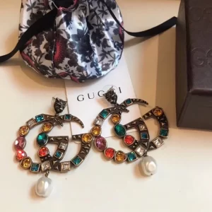 Colorful Stone-set Earrings with pearls ED-931282