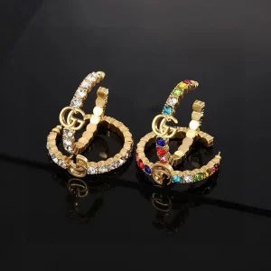 Fashion Colorful Stone-set Circular earrings(2Colors) ED-931252