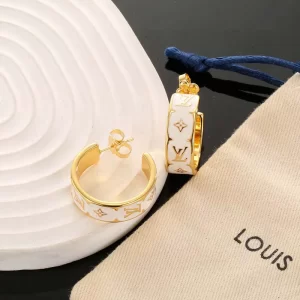 White&Golden Circle Earrings ED-931319